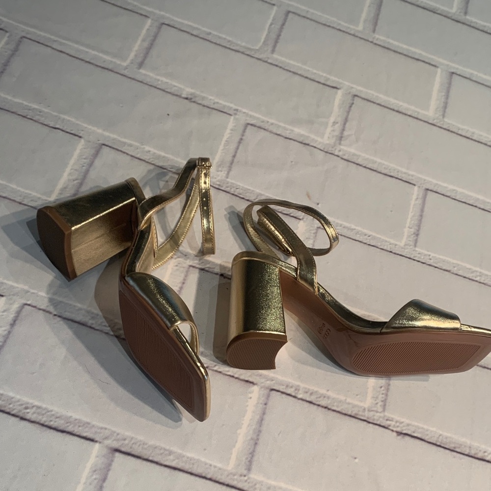 ASOS Gold Block Heel Sandals - Picture 2 of 11